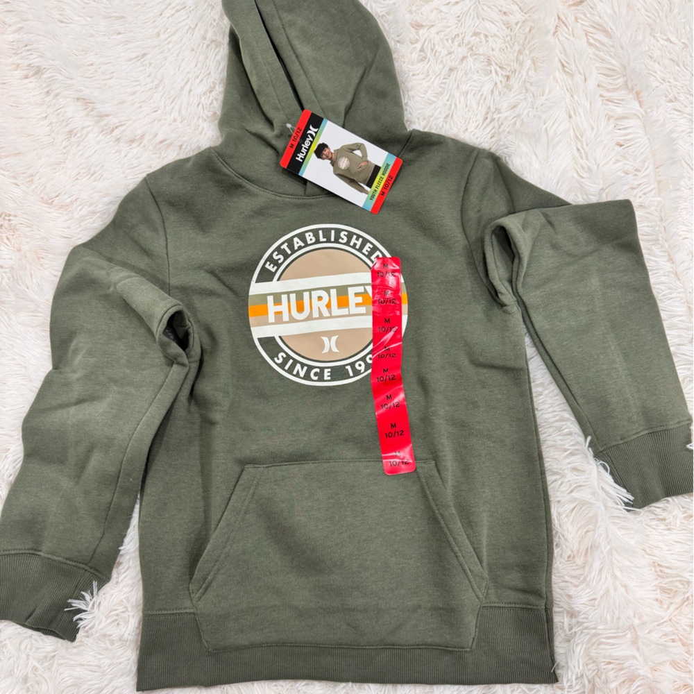Nwt- Hurley Kids Olive Green sweatshirt Hoodie